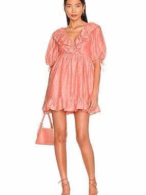 Tularosa Coral Ruffled Mini Dress